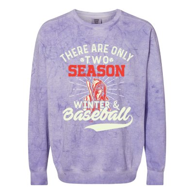 They Are Only 2 Seasons Winter And Baseball Meaningful Gift Baseball Player Cool Colorblast Crewneck Sweatshirt