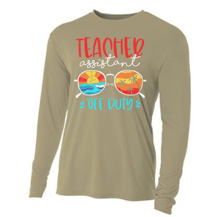 Teacher Assistant Off Duty Last Day Of School Funny Sumer Cooling Performance Long Sleeve Crew