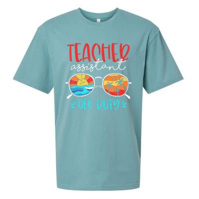 Teacher Assistant Off Duty Last Day Of School Funny Sumer Sueded Cloud Jersey T-Shirt