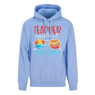 Teacher Assistant Off Duty Last Day Of School Funny Sumer Unisex Surf Hoodie