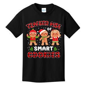 Teacher Aide Of Smart Cookies Buffalo Plaid Funny Christmas Kids T-Shirt