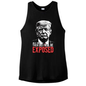 Trump All Of Their Lies Will Be Exposed Take America 2024 Ladies PosiCharge Tri-Blend Wicking Tank