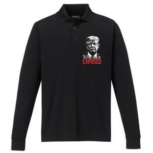 Trump All Of Their Lies Will Be Exposed Take America 2024 Performance Long Sleeve Polo