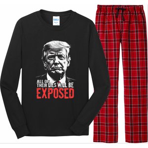 Trump All Of Their Lies Will Be Exposed Take America 2024 Long Sleeve Pajama Set