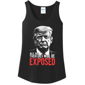 Trump All Of Their Lies Will Be Exposed Take America 2024 Ladies Essential Tank