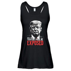 Trump All Of Their Lies Will Be Exposed Take America 2024 Ladies Essential Flowy Tank