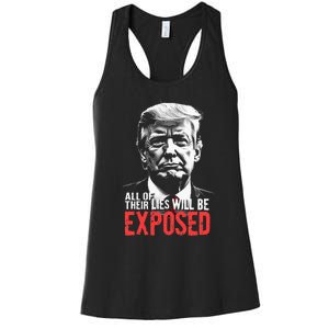 Trump All Of Their Lies Will Be Exposed Take America 2024 Women's Racerback Tank