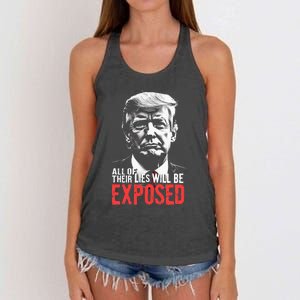 Trump All Of Their Lies Will Be Exposed Take America 2024 Women's Knotted Racerback Tank