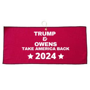 Trump And Owens Take America Back 2024 Large Microfiber Waffle Golf Towel