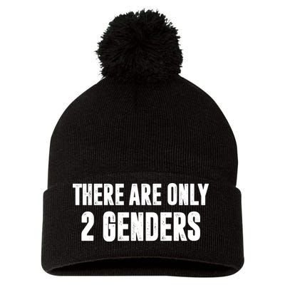 There Are Only 2 Genders Pom Pom 12in Knit Beanie