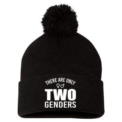 There Are Only Two Genders Gender Pom Pom 12in Knit Beanie