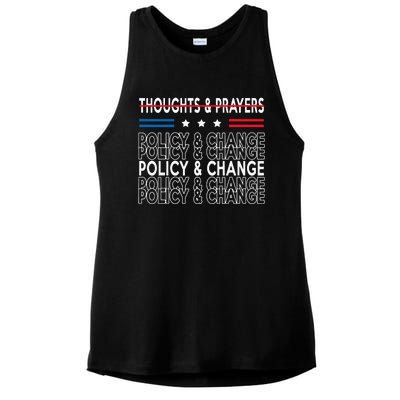 thoughts and prayers policy and change Ladies PosiCharge Tri-Blend Wicking Tank