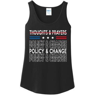 thoughts and prayers policy and change Ladies Essential Tank