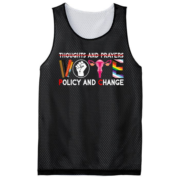 Thoughts And Prayers Vote Policy And Change Equality Rights Mesh Reversible Basketball Jersey Tank