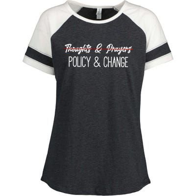 Thoughts And Prayers Are Not Enough Enza Ladies Jersey Colorblock Tee