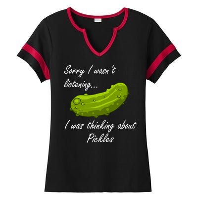 Thinking About Pickles Ferted Cucumber Gift Ladies Halftime Notch Neck Tee