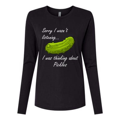 Thinking About Pickles Ferted Cucumber Gift Womens Cotton Relaxed Long Sleeve T-Shirt