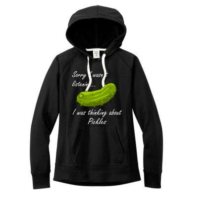 Thinking About Pickles Ferted Cucumber Gift Women's Fleece Hoodie