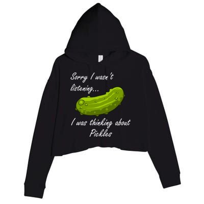 Thinking About Pickles Ferted Cucumber Gift Crop Fleece Hoodie