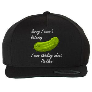 Thinking About Pickles Ferted Cucumber Gift Wool Snapback Cap