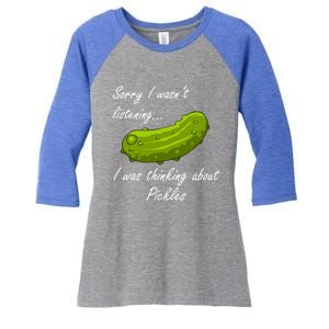 Thinking About Pickles Ferted Cucumber Gift Women's Tri-Blend 3/4-Sleeve Raglan Shirt