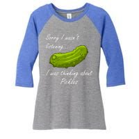 Thinking About Pickles Ferted Cucumber Gift Women's Tri-Blend 3/4-Sleeve Raglan Shirt