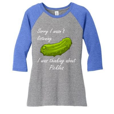 Thinking About Pickles Ferted Cucumber Gift Women's Tri-Blend 3/4-Sleeve Raglan Shirt