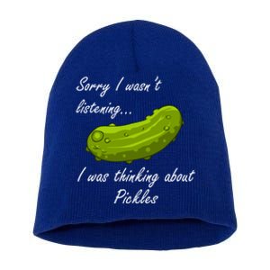 Thinking About Pickles Ferted Cucumber Gift Short Acrylic Beanie