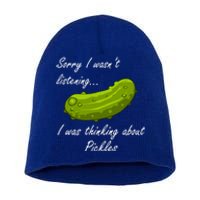 Thinking About Pickles Ferted Cucumber Gift Short Acrylic Beanie