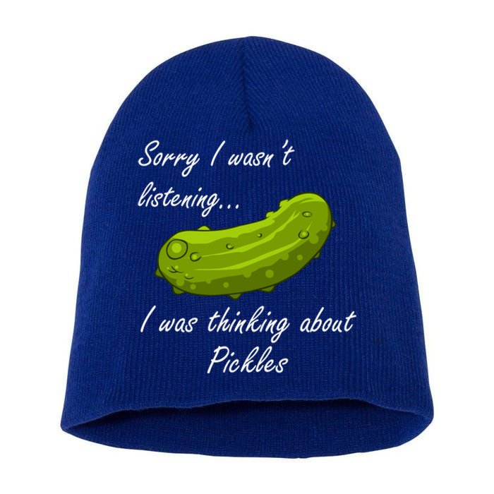 Thinking About Pickles Ferted Cucumber Gift Short Acrylic Beanie