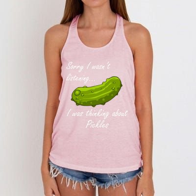 Thinking About Pickles Ferted Cucumber Gift Women's Knotted Racerback Tank