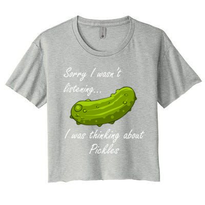 Thinking About Pickles Ferted Cucumber Gift Women's Crop Top Tee