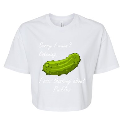 Thinking About Pickles Ferted Cucumber Gift Bella+Canvas Jersey Crop Tee