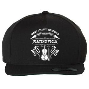 Thinking About Playing Viola Orchestra Music Notes Cute Gift Wool Snapback Cap