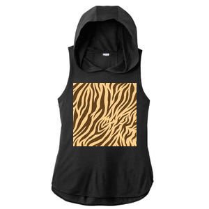 Tiger Animal Print Ladies PosiCharge Tri-Blend Wicking Draft Hoodie Tank