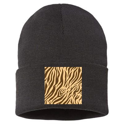 Tiger Animal Print Sustainable Knit Beanie