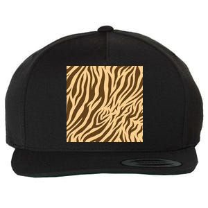 Tiger Animal Print Wool Snapback Cap