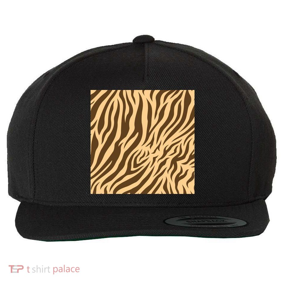 Tiger Animal Print Wool Snapback Cap
