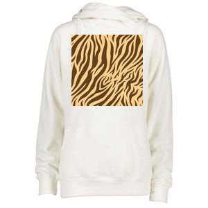 Tiger Animal Print Womens Funnel Neck Pullover Hood