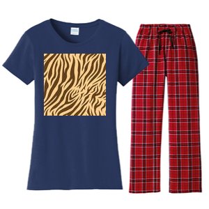 Tiger Animal Print Women's Flannel Pajama Set