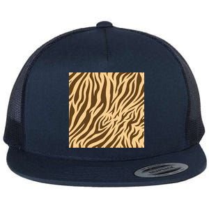 Tiger Animal Print Flat Bill Trucker Hat