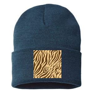 Tiger Animal Print Sustainable Knit Beanie