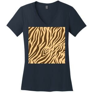 Tiger Animal Print Women's V-Neck T-Shirt