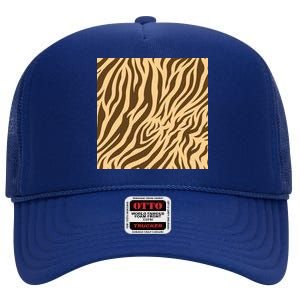 Tiger Animal Print High Crown Mesh Back Trucker Hat