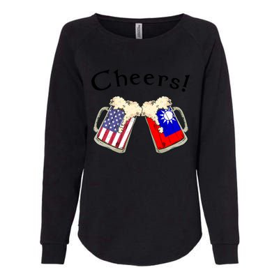 Taiwanese American Patriot Grown Country Cheers Beer Gift Womens California Wash Sweatshirt