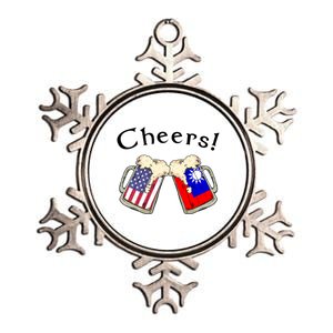 Taiwanese American Patriot Grown Country Cheers Beer Gift Metallic Star Ornament