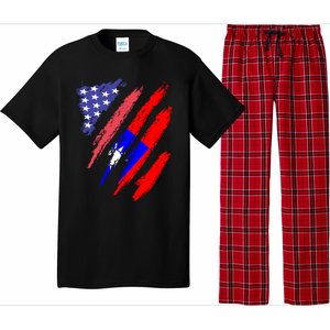 Taiwanese American Patriot Grown Heart Flag Stripes Gift Pajama Set