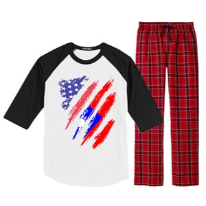 Taiwanese American Patriot Grown Heart Flag Stripes Gift Raglan Sleeve Pajama Set