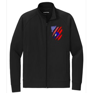 Taiwanese American Patriot Grown Heart Flag Stripes Gift Stretch Full-Zip Cadet Jacket