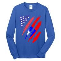 Taiwanese American Patriot Grown Heart Flag Stripes Gift Tall Long Sleeve T-Shirt